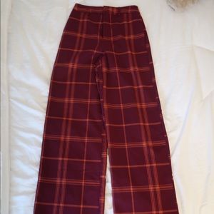 Plum & Orange Plaid Trousers 🧡